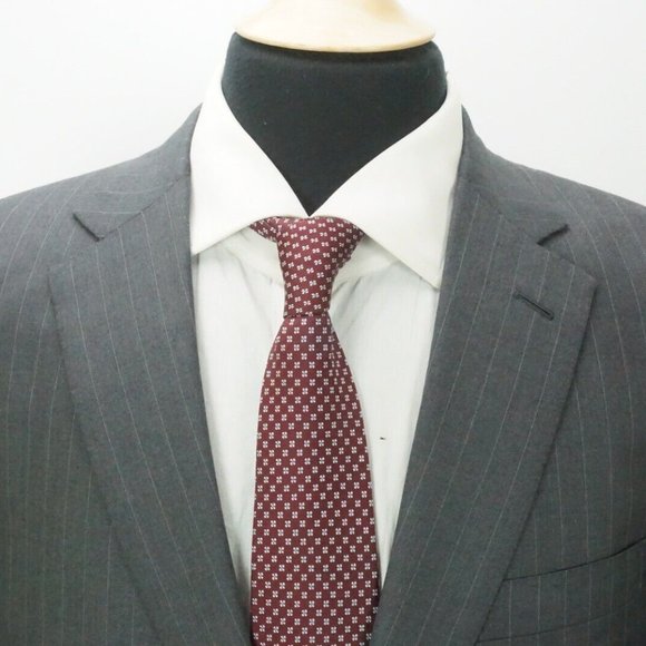 Brioni Brunico Theta S160s Wool Gray Pinstriped 2Pc Suit Jacket Pants Sz 41R NEW - Picture 2 of 13